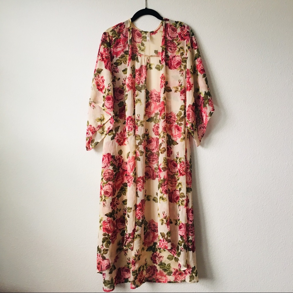 Floor length Floral Kimono